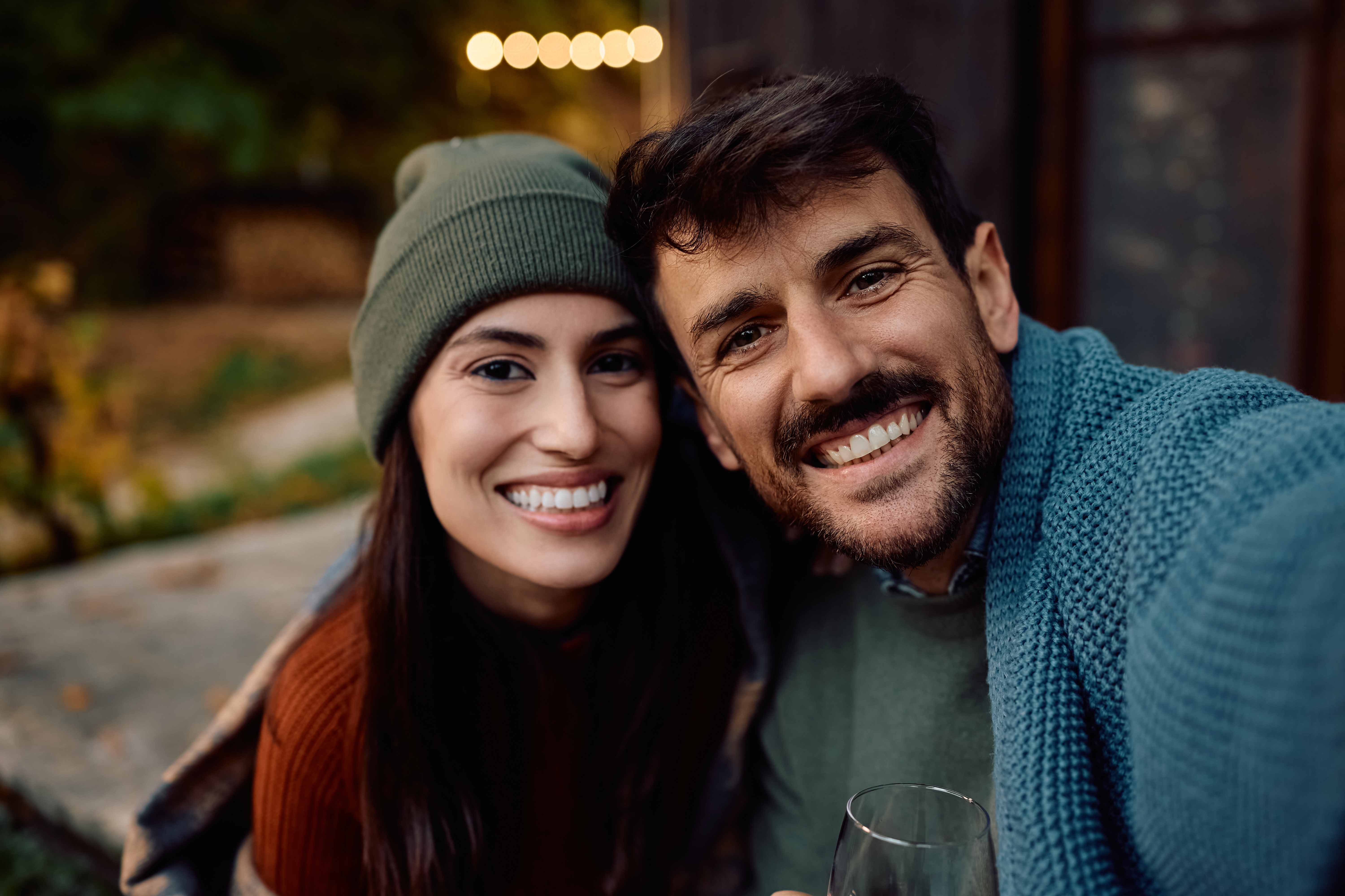 Happy couple celebrating their home purchase